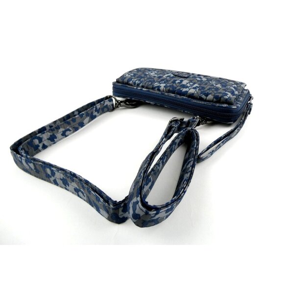 Lug Kickflip Leopard Navy Convertible Crossbody RFID Wallet NWOT - Picture 4 of 13